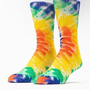 MENS POLO RALPH LAUREN TIE DYE SPIRAL CREW SOCKS